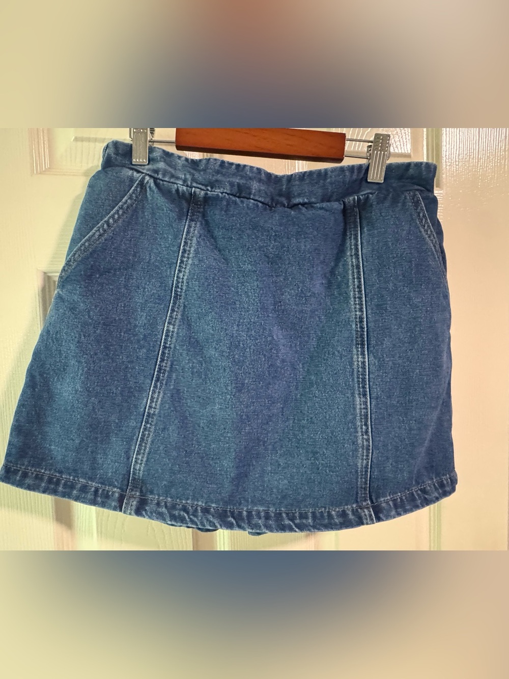 Flying Tomato Blue Denim Mini Skort